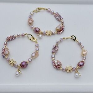 B222 Handmade Freshwater Baroque Pearl Bracelet